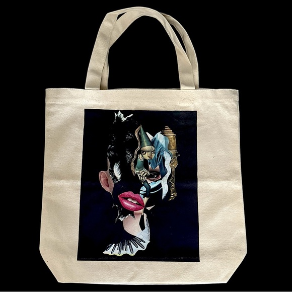 One of a kind custom Custom Tote Bag embellish with stud and my original… - Picture 5 of 6